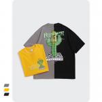 Street Personality Fun Cactus Print Short Sleeve T Shirt Loose 210g for sale