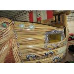 Big Dinosaur Inflatable Pirate Ship With Slide  Enviroment - Friendly
