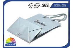 China Glossy / Matt Custom Printed Paper Bags With Handle Rope For Garment supplier