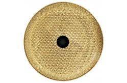 China 24K Gold Crystal Glass Wash Basin Electroplated Coating Easy Clean supplier