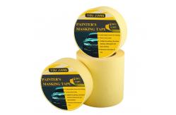 China Custom Yellow Painters Masking Tape Clean Release For Automotive Refinish supplier