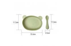 China Suction Bowl Silicone Feeding Set Divided Suction Plate Cup Toddler Utensils Spoon supplier
