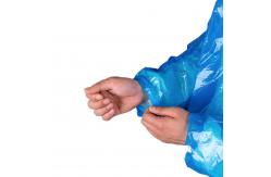 China Disposable Transparent PE Raincoat With Long Sleeves And Drawstring Hood supplier