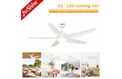 China White Ceiling Fan With Light 5 Plastic Blade DC Motor Energy Saving supplier