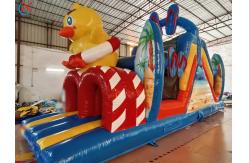 China Custom Blue Duck Themed Castle Jungle Bounce House For Kids supplier