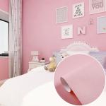 Matt Plain Blush Pink Wallpaper Self Adhesive Vinyl Wall Covering For Bedroom for sale