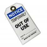 Custom Plastic Tag White Rectangle PVC Safety Tag for sale