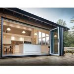 Curved Aluminium Balcony Folding Door Double Triple Glass Interior Folding Glass Doors for sale