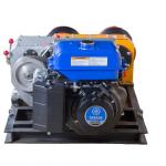 High Efficiency Double Drum 5 Ton Gas Engine Powered Winch For Lifting