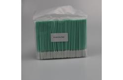 China Cleanroom Paddle Head Green Rigid Handle Polyester Swabs With 102mm Length supplier