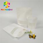 Matt White Plastic Pouches Packaging Doypack Poly Zip Lock Stand Up Pouch Rectangle Window for sale