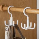 Plastic 360 Degree Rotating Closet Hook Hanger For Scarves Belts Ties