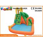 0.55mm PVC Tarpaulin Outdoor Inflatable Water Slides With Swimming Pool for sale