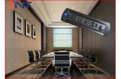 China Black Desktop Hidden Conference Table Socket , Tabletop Rotating Power Strip supplier