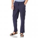 Washable Drawstring Closure Pants 44% Linen 56% Cotton Cropped Cargo Trousers Mens for sale