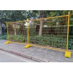 Yellow 2.1m Retractable Temporary Fence 100x200mm Mesh Hole for sale