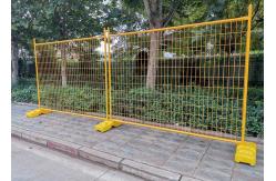 China Yellow 2.1m Retractable Temporary Fence 100x200mm Mesh Hole supplier