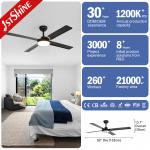 1stshine LED Ceiling Fan 6 Speeds 4 Blades Support Dimmer LED Lighting