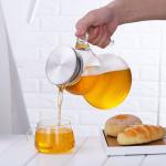 Pyrex Clear Glass Water Pitcher With SS Infuser Lid Gourd Shaped Heat Resistant