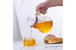 China Pyrex Clear Glass Water Pitcher With SS Infuser Lid Gourd Shaped Heat Resistant supplier