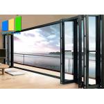 Aluminum Double Glass Soundproof Folding Door Exterior Accordion Door for sale