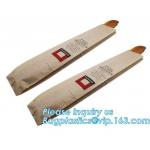 Recyclable sandwich bread food packaging red paper bag,Eco-friendly high quality recycled custom logo printed brown dess for sale