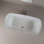 5 Years Warranty Rectangular Acrylic Soaking Tub With Center Drain Placement