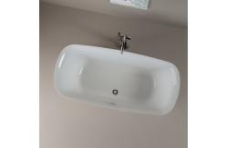China 5 Years Warranty Rectangular Acrylic Soaking Tub With Center Drain Placement supplier