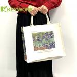Canvas Women Handbag Unbleached Grocery Tote Bag Simple Shopping Bag for sale