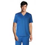 200 GSM V Neck Man Short Sleeve Plain Woven Uniform Blue Medical Scrubs for sale