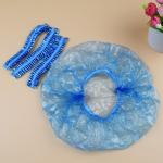Thickening Elastic PE Shower Cap Disposable 100-200Pcs for Salon Hotel Travel for sale