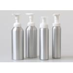 Cosmetic Foam Aluminum Pump Bottles 300ml 500ml Silver Color Large Size for sale