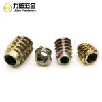 M6 Wood Insert Lock Nut Threaded Inserts Nickel Plated Zinc Alloy Material for sale
