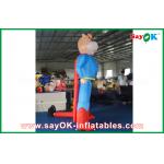 Blue / Red Inflatable Superman Cow Customized Animal Character Inflatable Model