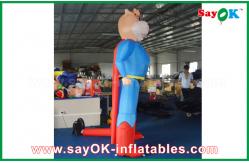 China Blue / Red Inflatable Superman Cow Customized Animal Character Inflatable Model supplier