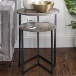 Round Metal Base Side Living Room Storage 24 H Small End Table