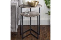 China Round Metal Base Side Living Room Storage 24 H Small End Table supplier