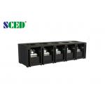 Black 40A Barrier Terminal Block for Power with Cover 2-18 Poles / M4 Screw Brass PBT for sale