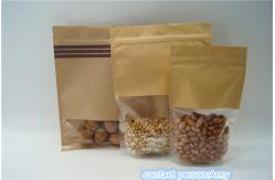 China Kraft Paper Resealable k Stand Up Pouches / Food Packaging Pouches supplier