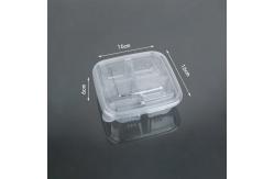 China Clear/Green 4 Compartment 16*16*6cm Plastic Pastry Packaging With Lid supplier