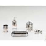 Silver Color Stylish Glass Soap Dispenser Foam Dispenser Toothbrush Holder Bathroom Accessories Set for sale