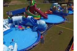 China UV Resistance Commercial Inflatable Water Parks With Swimming Pool supplier
