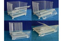 China Galvanized wire mesh cage storage, folding wire container, bins, wire stacking baskets supplier
