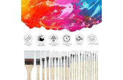 China 24 Pieces Art Brushes Set Wooden Handles Paint Brushes With Canvas Brush Case supplier