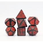 Antique old black back red resin character playing board game dice set dnd dice for sale