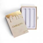Customized gold-embossed cosmetic boxes personalized Lipstick paper boxes for retail for sale