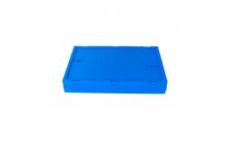 China Attached lids Plastic Collapsible Crates 600*400*265 mm Solid Bottom Mesh Body supplier