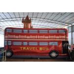PVC Red Wide Inflatable Bus House Jumping Castle For Kids Entertainment Eco - Friendly for sale