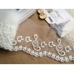 Embroidered 2.72'' Width Off White Nylon Mesh Trim Lace for Bridal Dress Decoration for sale