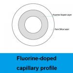 High Light Transmission Light Guiding F- doped Fused Silica Capillary Tubing for sale
